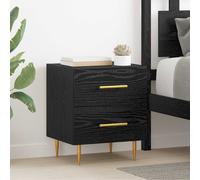 vidaXL Bedside Cabinet Black Oak 40 x 35 x 47.5 cm Engineered Wood