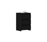 vidaXL Bedside Cabinet Black oak 40 x 35 x 62.5 cm Engineered wood, Stylish Nightstand, Modern Bedroom Furniture, Durable Bedside Table, Rectangular