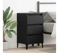 vidaXL Bedside Cabinet Black oak 40 x 35 x 69 cm Engineered wood