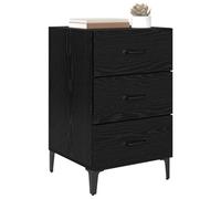 vidaXL Bedside Cabinet Black Oak 40 x 40.5 x 66 cm Engineered Wood