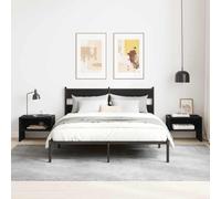 vidaXL Bedside Cabinet Black oak 40 x 40 x 30 cm Engineered wood