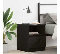 vidaXL Bedside Cabinet Black oak 40 x 40 x 50 cm Engineered wood
