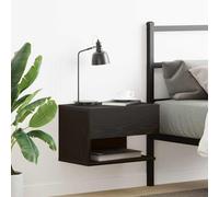 vidaXL Bedside Cabinet Black oak 46 x 29.5 x 30 cm Engineered wood
