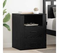 vidaXL Bedside Cabinet Black oak 50 x 36 x 60 cm Engineered wood