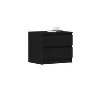 vidaXL Bedside Cabinet Black Oak 50 x 40 x 43.5 cm Engineered Wood, Rustic Bedroom Storage, Compact Nightstand, Engineered Wood Furniture, Bedside