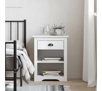 vidaXL Bedside Cabinet BODO White 53x38.5x66 cm Solid Wood Pine