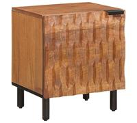 Bedside Cabinet Brown Solid Mango Wood 40x33x46cm Compact Storage NightstandPro