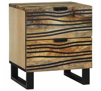 Bedside Cabinet Solid Acacia Wood Brown 40x33x46cm Drawer Compact Sturdy UK Home