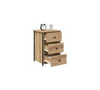 vidaXL Bedside Cabinet Brown 40 x 36 x 60 cm Solid Reclaim Wood, Rustic Rectangular Bedside Table, Compact Design for Functional Bedroom Storage,