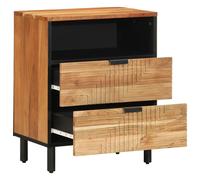 vidaXL Bedside Cabinet Brown 50 x 33 x 62 cm Solid Acacia wood, Elegant Rectangu
