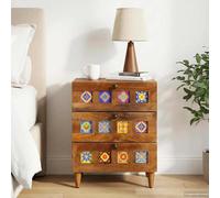 vidaXL Bedside Cabinet Brown 50 x 33 x 62 cm Solid Mango Wood