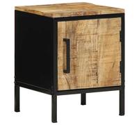 Bedside Table Solid Mango Wood Brown & Black 30x30x40 cm Rustic Storage Compact