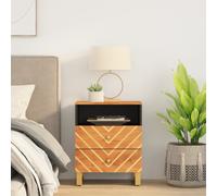 vidaXL Bedside Cabinet Brown and Black 50x33x60 cm Solid Wood Mango