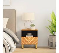 vidaXL Bedside Cabinet Brown and Black Solid Wood Mango