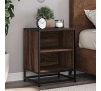 Bedside Cabinet Nightstand Bed Side Cabinet Engineered Wood and Metal vidaXL