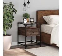 vidaXL Bedside Cabinet Brown Oak 40x40x55 cm Engineered Wood