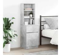 vidaXL Bedside Cabinet Concrete Grey 39x35x125 cm Engineered Wood