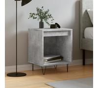 Bedside Cabinet Concrete Grey 40x35x50 cm Engineered Wood Modern Metal Legs UK.