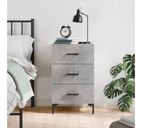 (concrete grey) vidaXL Bedside Cabinet Bedside Table Nightstand Bedstand Black Engineered Wood