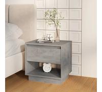 Bedside Cabinet Concrete Grey 45x34x44 cm Engineered Wood Nightstand with Drawer