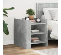 Bedside Cabinet Concrete Grey 45x50x50 cm Engineered Wood Bedside Table 2-Drawer