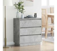 vidaXL Bedside Cabinet Concrete Grey 71 x 34.5 x 75 cm Engineered wood