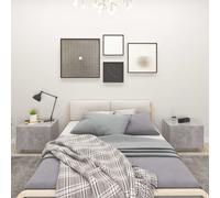 vidaXL Bedside Cabinet Concrete Grey Engineered Wood Nightstand Beside Table