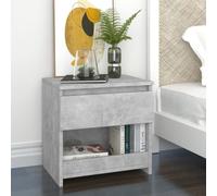 vidaXL Bedside Cabinet Concrete Grey Engineered Wood Nightstand Drawer Cabinet