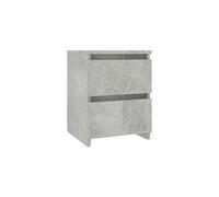 vidaXL Bedside Cabinet - Engineered Wood Nightstand with Roomy Drawers in Concrete Grey - Ideal for Living Room or Bedroom