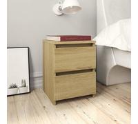 vidaXL Bedside Cabinet Engineered Wood Sonoma Oak Bed Drawer Cabinet Table