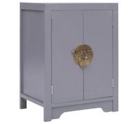vidaXL Paulownia Wood Bedside Cabinet Grey Cabinet Bedside Table Nightstand