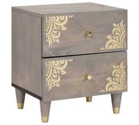 vidaXL Bedside Cabinet Grey 40 x 33 x 46 cm Solid Mango Wood