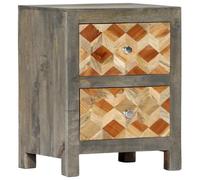 Vidaxl Bedside Cabinet Grey 40X30X50 Cm Solid Mango Wood, Grey