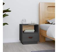 Vidaxl Bedside Cabinet Grey 40X34X45 Cm Solid Wood Pine, Grey