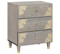 vidaXL Bedside Cabinet Grey 50 x 33 x 62 cm Solid Mango Wood