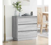 vidaXL Bedside Cabinet Grey 71 x 34.5 x 75 cm Engineered wood