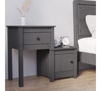 Vidaxl Bedside Cabinet Grey 79.5X38X65.5 Cm Solid Wood Pine, Grey