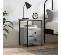 (grey sonoma) vidaXL Bedside Cabinet Bedside Table Telephone Table Black Engineered Wood