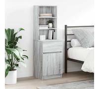 vidaXL Bedside Cabinet Grey Sonoma 39x35x125 cm Engineered Wood