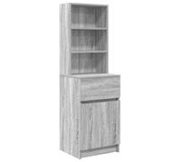vidaXL Bedside Cabinet Grey Sonoma 39x35x125 cm Engineered Wood, bedside table, nightstand, bed table, bed side table, bed cabinet