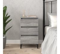 vidaXL Bedside Cabinet, Bedside Table Nightstand Side Table Bed Cabinet, Bedroom Side Cabinet with Storage, Modern Style, Grey Sonoma Engineered Wood
