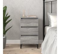 vidaXL Bedside Cabinet, Bedside Table Nightstand Side Table Bed Cabinet, Bedroom Side Cabinet with Storage, Modern Style, Grey Sonoma Engineered Wood