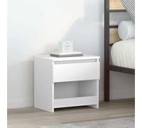 vidaXL Bedside Cabinet High Gloss White Engineered Wood Nightstand Cabinet