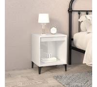 Vidaxl Bedside Cabinet High Gloss White 40X35X50 Cm, White