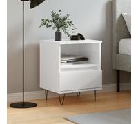 vidaXL Bedside Cabinet High Gloss White 40x35x50 cm Engineered Wood