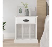 vidaXL Bedside Cabinet High Gloss White 43x36x50 cm