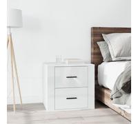 Bedside Cabinet High Gloss White 50x39x47 cm Engineered Wood Nightstand Stylish