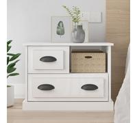Vidaxl Bedside Cabinet High Gloss White 60X39X45 Cm, White