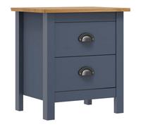 vidaXL Solid Wood Pine Bedside Cabinet Hill Grey Wooden Sideboard Bed Stand