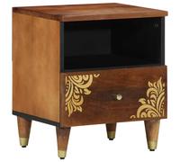 Bedside Cabinet with Drawer Solid Mango Wood Modern Bedroom Nightstand vidaXL